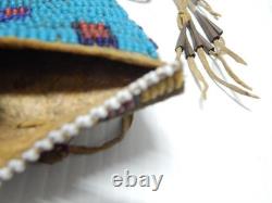 Exquisite Assiniboine Sioux Indian Beaded Strike A Light Pouch On Buffalo