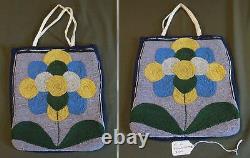 Fine 1900 Native American Plateau Contour Beaded Bag with Floral Pattern