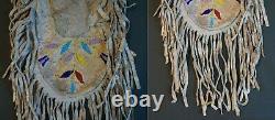Fine Late 1800 Native American Lakota Sioux 2 Sided Beaded Medicine or Pipe Bag