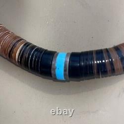 Fine Santo Domingo Pueblo Indian Heishi Shell Turquoise Bead Collar Necklace
