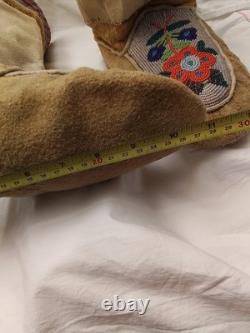 First Peoples Native American High Top Beaded Moccasins Cree Or Ojibwe