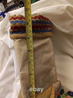 First Peoples Native American High Top Beaded Moccasins Cree Or Ojibwe