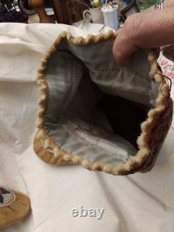 First Peoples Native American High Top Beaded Moccasins Cree Or Ojibwe