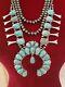 Full Squash Blossom Turquoise Necklace. Natural Stone. Nwt