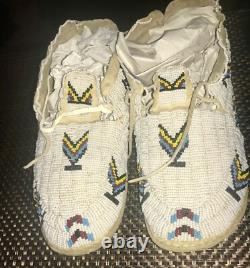 Full beaded vintage Native American moccassins