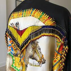 GIANNI VERSACE Native Americans silk shirt with beaded fringe worn Naomi Campbell