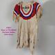 GIRLS Sioux Dress BEADED Quill Patriotic Leather Native American 1940's Antique