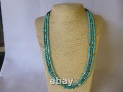 Genuine Turquoise Nugget And Heishi Beads Native American Southwestern Necklace