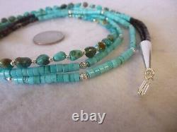 Genuine Turquoise Nugget And Heishi Beads Native American Southwestern Necklace