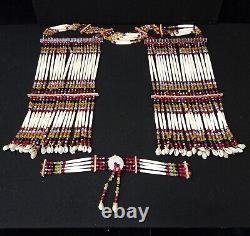 Glass Beaded Hairpipe Native American Indian Double Sided Breastplate And Choker