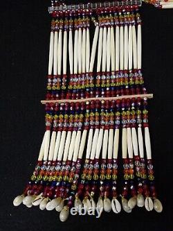 Glass Beaded Hairpipe Native American Indian Double Sided Breastplate And Choker