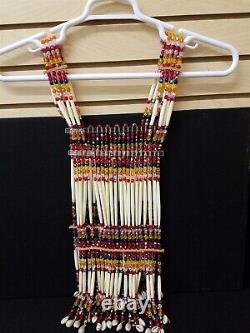 Glass Beaded Hairpipe Native American Indian Double Sided Breastplate And Choker