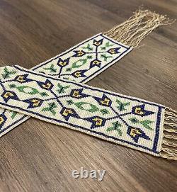 Gorgeous ANTIQUE Handmade Native American INDIAN Seed Bead SASH