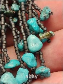 HAND MADE Native American Mix Bead turquise Medicine Bag Beaded Necklace 28