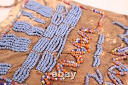 HISTORIC Plains Indian Sioux Beaded LEATHER BAG Pouch Native American 1900s ATQ