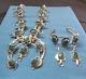 HUGE MALACHITE Silver Squash Blossom Necklace /w Bracelet and Earrings