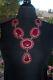 HUGE Southwestern Silver & Ruby Colored Cluster Squash Blossom Lariat Necklace