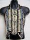 Hand Crafted Native American Style Regalia Hairpipe White/blue Beads Breastplate