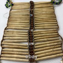 Hand Made Native American Bone Pipe Beaded Breast Plate