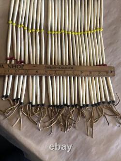Hand Made Native American Bone Pipe Beaded Breast Plate