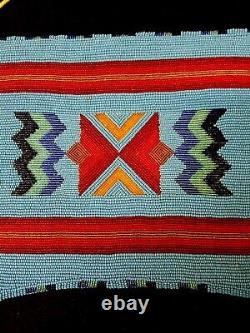 Handcrafted Beaded Geometric Design Native American Indian Leggings/buckle Cover