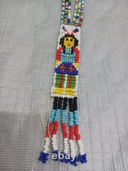 Handcrafted Native American Beaded Necklace Loom-woven Mandala & Arrows 15