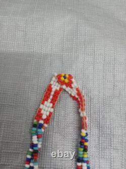 Handcrafted Native American Beaded Necklace Loom-woven Mandala & Arrows 15