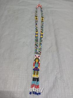 Handcrafted Native American Beaded Necklace Loom-woven Mandala & Arrows 15