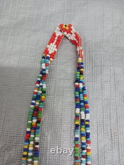 Handcrafted Native American Beaded Necklace Loom-woven Mandala & Arrows 15