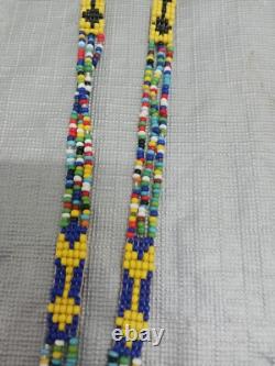 Handcrafted Native American Beaded Necklace Loom-woven Mandala & Arrows 15