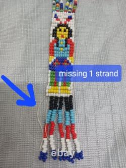 Handcrafted Native American Beaded Necklace Loom-woven Mandala & Arrows 15