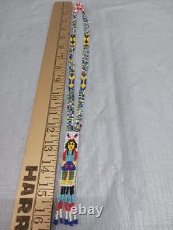 Handcrafted Native American Beaded Necklace Loom-woven Mandala & Arrows 15 Handcrafted Native American Beaded Necklace Loom-woven Mandala & Arrows 15