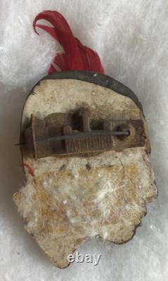 Handcrafted Native American Leather Face Dolls Beaded Face Seed Beads 1940s Vtg