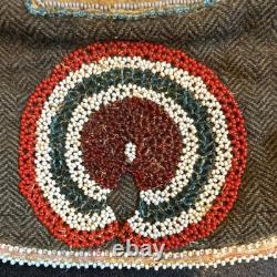 Handmade Beaded Native American US Roll-Up Bag with Traditional Patterns