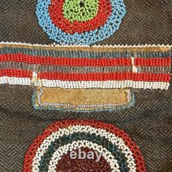 Handmade Beaded Native American US Roll-Up Bag with Traditional Patterns