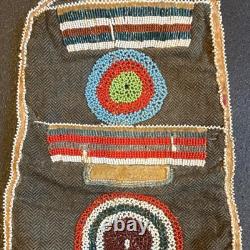 Handmade Beaded Native American US Roll-Up Bag with Traditional Patterns