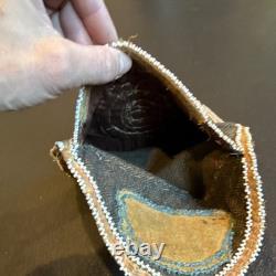 Handmade Beaded Native American US Roll-Up Bag with Traditional Patterns