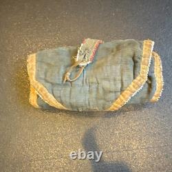 Handmade Beaded Native American US Roll-Up Bag with Traditional Patterns