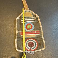 Handmade Beaded Native American US Roll-Up Bag with Traditional Patterns