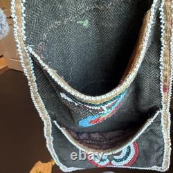 Handmade Beaded Native American US Roll-Up Bag with Traditional Patterns