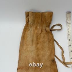 Handmade Dakota Buckskin Pipe Bag Vintage with Quillwork Fringe and Tin Cones