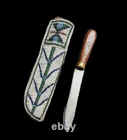 Handmade Indian Native American Style Beaded Suede Hide Knife Sheath KNS11