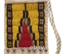 Handmade Lakota Sioux Western Native American Beaded Tobacco bag Hide Pipe bag