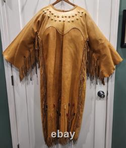 Handmade Leather Seashell and Beaded American Dress