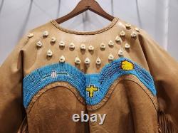 Handmade Leather Seashell and Beaded American Dress