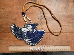 Handmade Native American Beaded Blue Jay Pow Wow Medallian Regalia 7 Gorgeous