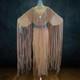 Handmade Native American Buckskin Fringe Dress with Beads & Belt Tan