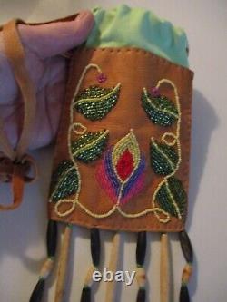Handmade Native American Indian Style Beaded Bag with Fringe, Long, Excel Cond
