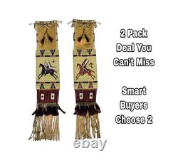 Handmade Native American Lakota Sioux Style Beaded Pipe Bag Tobacco pouch 2X PCS