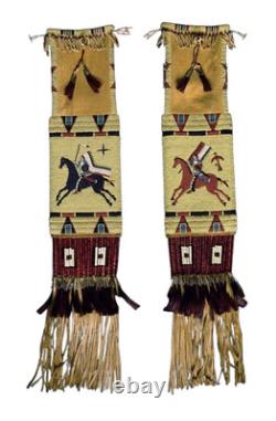 Handmade Native American Lakota Sioux Style Beaded Pipe Bag Tobacco pouch 2X PCS